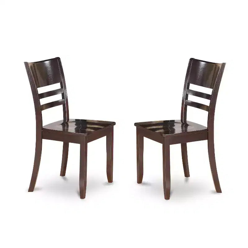 Modern Dining Set - 3 Piece Table & Chair Set - Oval Table with Butterfly Leaf - Cappuccino Finish