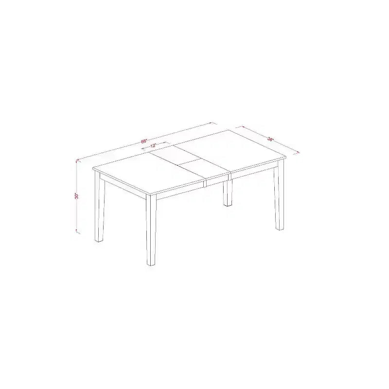 Renaissance Dining Set 5-Piece Rectangle Table & Chairs - 54/66 Inch Extendable Table