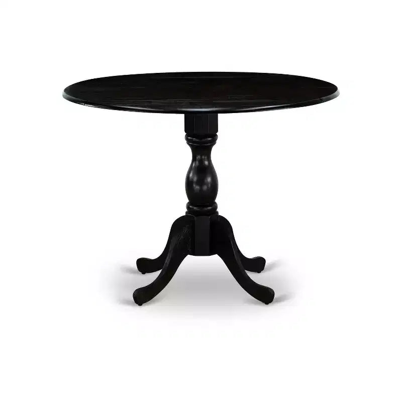 HomeStock 5-Piece Natural Oak Finish Solid Wood Top Dining Table with 4 Upholstered Chairs with Drop Leaf Lattice Back