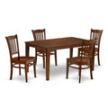 Rectangle Dining Table Set 5pc Wood Kitchen Table & Chairs - Modern Dinette Set