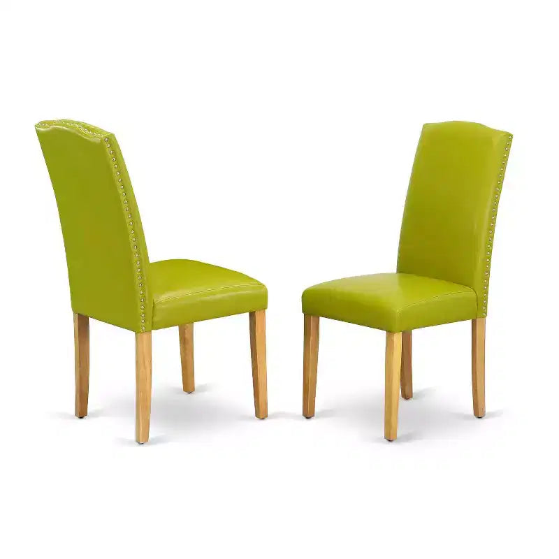 Oval Dining Table Set 5pc 42-60 Table w/ Butterfly Leaf & 4 Parsons Chairs - Autumn Green
