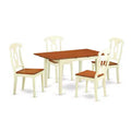 Dining Room Set 5 Piece Table & Chair Set - Rectangle Wood Table with Butterfly Leaf - Kitchen Dinette Furniture