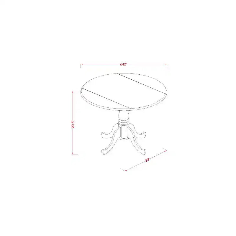 Round Drop Leaf Dining Table Set - Kitchen Nook Table & Chairs - Small Dining Set