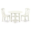 Southwestern Round Dining Set 3Pc Table w/ 2 Chairs - 20/42 Inch Extendable Table