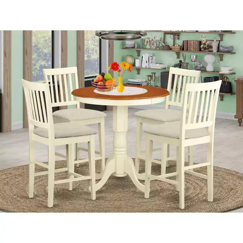 Counter Height Dining Set - 5 Piece Table & Chairs - Modern Kitchen Set