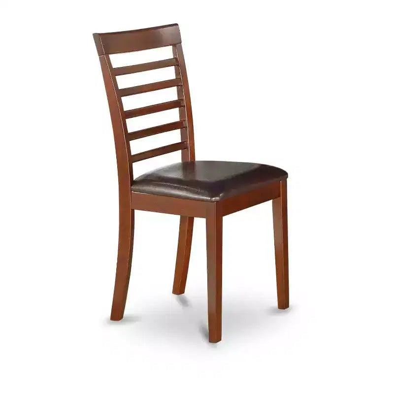 Round Pedestal Dining Table Set - 3 Piece Kitchen Chairs - 36 Inch Mahogany Finish - Small Space Dining
