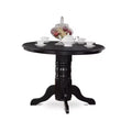 Kitchen Dining Set 5 Piece Table & Chairs - Round Pedestal Table with Linen Upholstered Seats