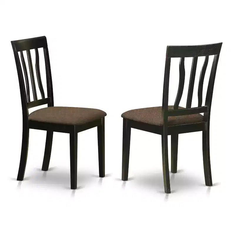 Kitchen Dining Set 5 Piece Table & Chairs - Round Pedestal Table with Linen Upholstered Seats