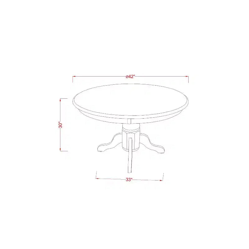 Kitchen Dining Set 5 Piece Table & Chairs - Round Pedestal Table with Linen Upholstered Seats