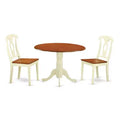 Tuscan Kitchen Table Set - 3 Piece Dining Set - Asian Hardwood Table & Chairs