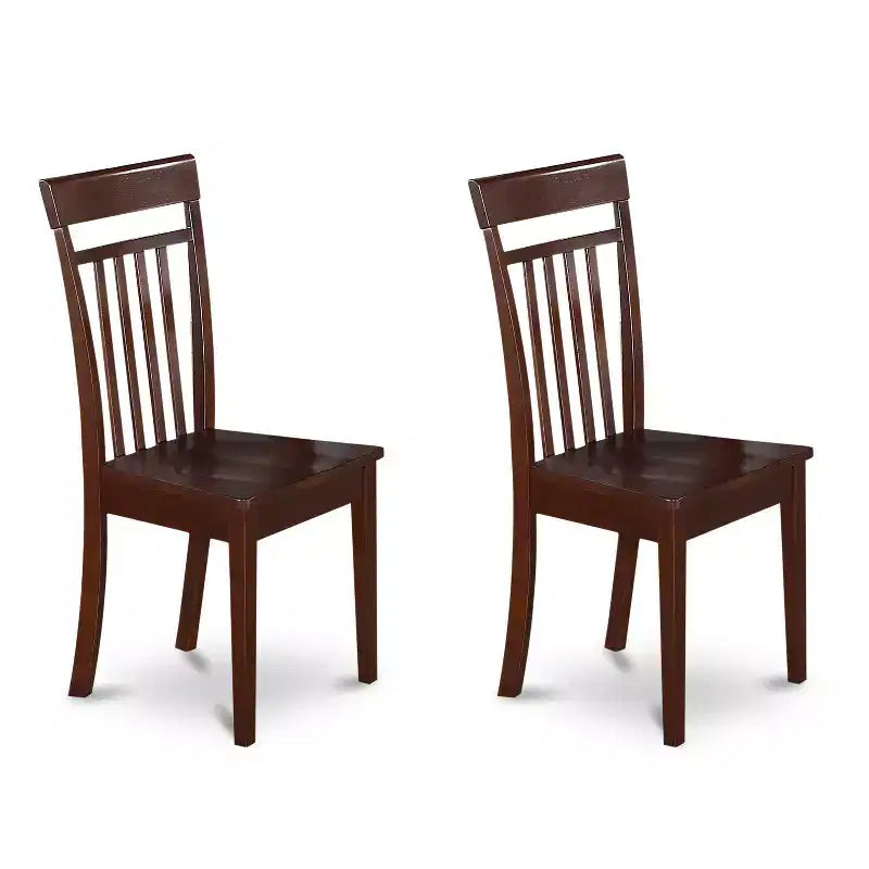 HomeStock 5-Piece Mahogany Finish Solid Wood Top Dining table with 4 Chairs