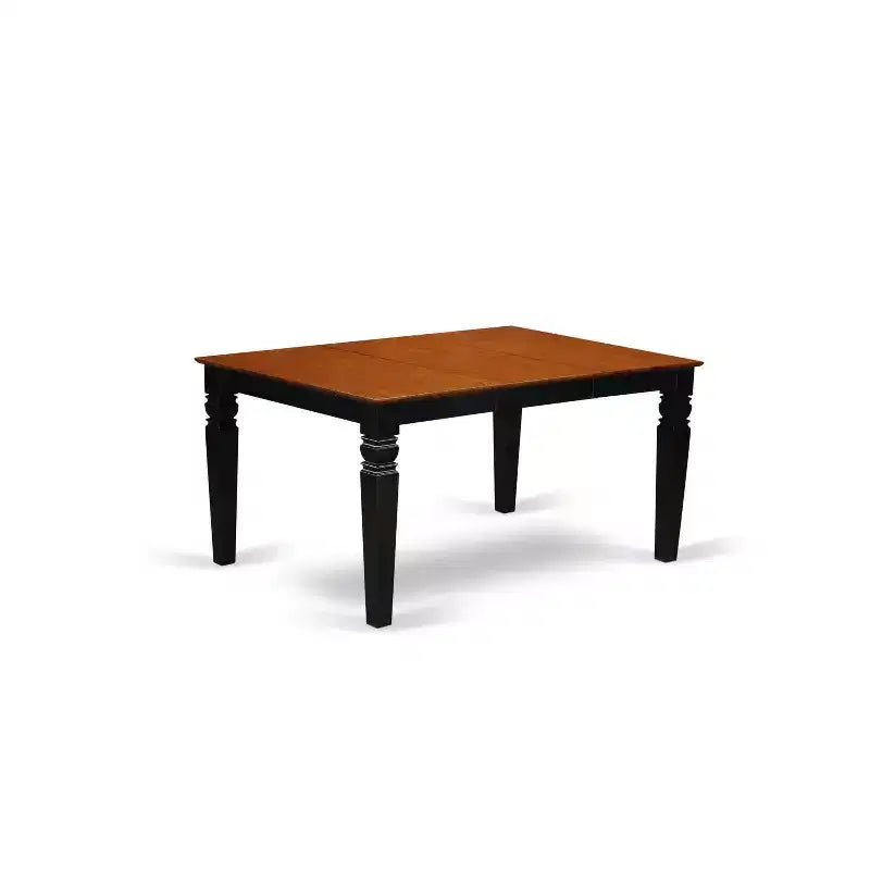HomeStock 7-Piece Black and Cherry Finish Solid Wood Top Dining Table with 6 Chairs