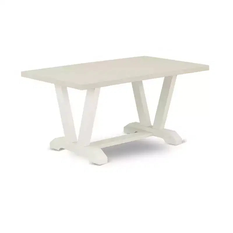 HomeStock 5-Pc Rectangle Natural Oak Finish Solid Wood Top Dining Table with 4 Parson Chair