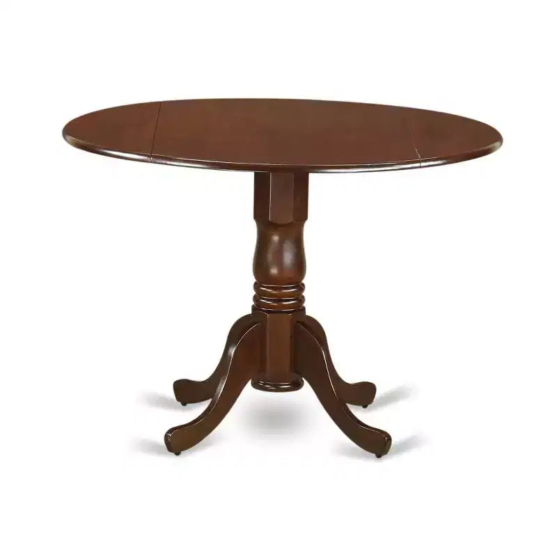 Round Kitchen Table Set 5pc 42 Table w/ Drop Leaves & 4 Parsons Chairs - Linen Fabric
