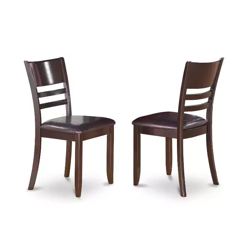 HomeStock 5-Piece Square Cappuccino Finish Solid Wood Top Dining Table with 4 Chairs