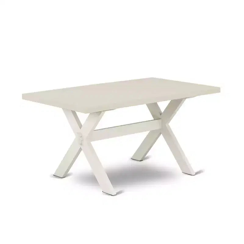 HomeStock 5-Pc Rectangle Natural Oak Finish Solid Wood Top Dining table with 4-Chairs