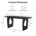 Modern Dining Table Set for 4, 68'' Rectangle Dining Table with 4 Chairs, ith Pedestal Base, Dinner Table for Dining Room, Kitchen-Morden Fort