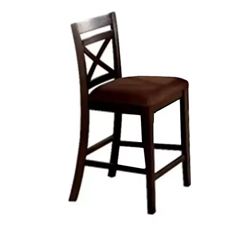 Royal Hampton 5 Piece Wooden Counter Height Table with Crossback Chairs, Espresso Brown