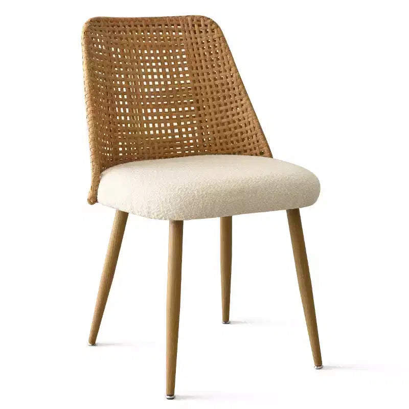 Modern Dining Table Set for 8, Oval 79 Table and Upholstered Dining Chairs with Rattan Backs, Perfect for Kitchens-Panipeachy