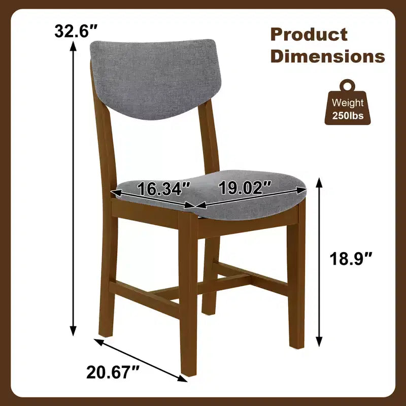 GDFStudio Conner Farmhouse-Style 5-Piece Dining Set 1 Solid Wood Table and 4 Upholstered Chairs