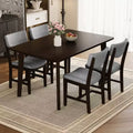 GDFStudio Conner Farmhouse-Style 5-Piece Dining Set 1 Solid Wood Table and 4 Upholstered Chairs