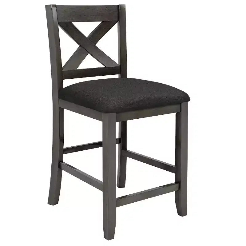 5 Pieces Counter Height Dining Table Set for 4, Rustic Farmhouse Wooden Bar Table Set with 4 Chairs for Dining Room