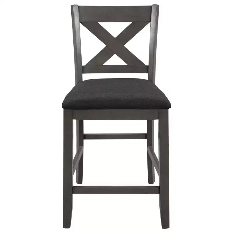 5 Pieces Counter Height Dining Table Set for 4, Rustic Farmhouse Wooden Bar Table Set with 4 Chairs for Dining Room