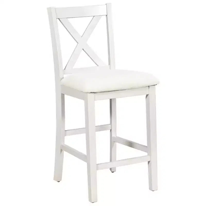 5 Pieces Counter Height Dining Table Set for 4, Rustic Farmhouse Wooden Bar Table Set with 4 Chairs for Dining Room
