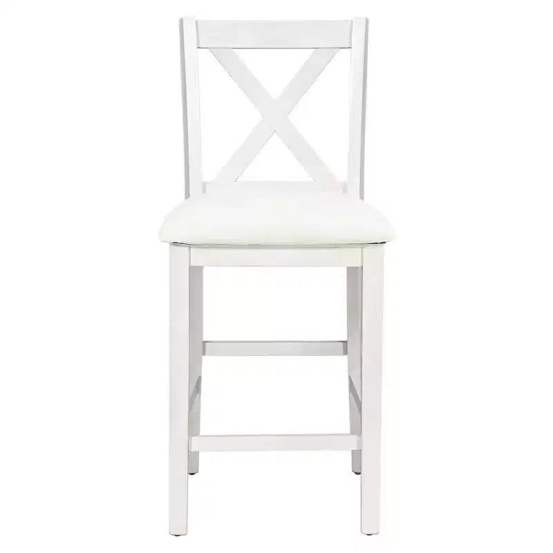 5 Pieces Counter Height Dining Table Set for 4, Rustic Farmhouse Wooden Bar Table Set with 4 Chairs for Dining Room