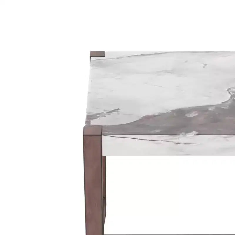 Marble Counter Height Dining Table Set, Bar Table Set with 2/4 Upholstered Chairs for Dining Room Pub Kitchen Small Place, beige brown