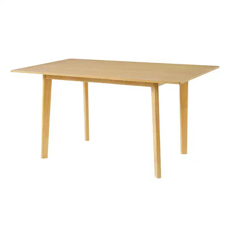 Polibi Modern 5-Piece Dining Set with Solid Wood Table & 4 Upholstered Linen Chairs