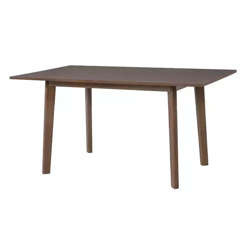 Polibi Modern 5-Piece Dining Set with Solid Wood Table & 4 Upholstered Linen Chairs