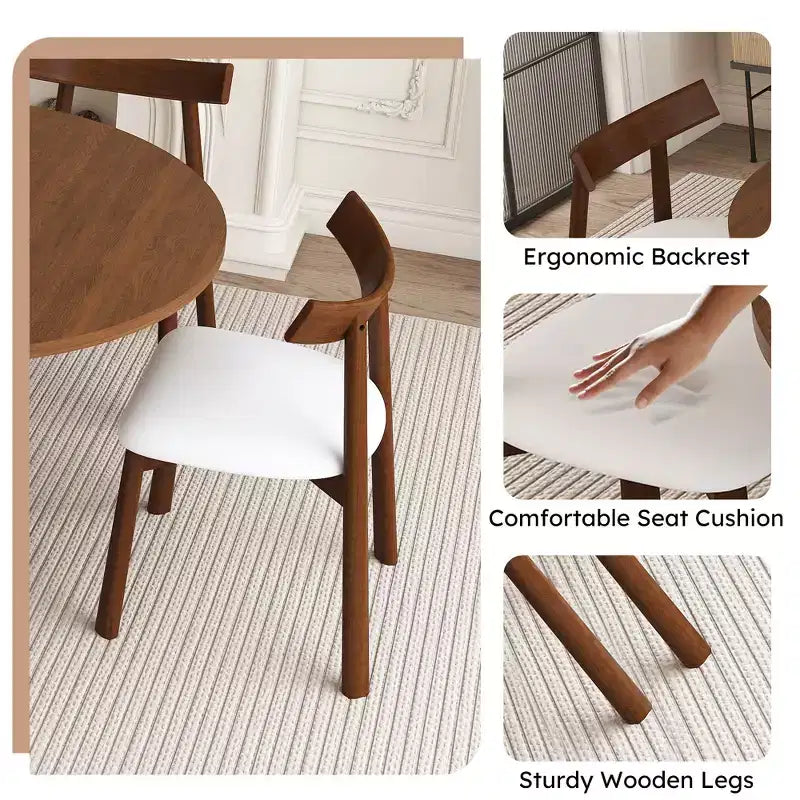 GDFStudio Raj Modern 5-Piece Extendable Dining Table Set with 4 Faux Leather Upholstered Chairs