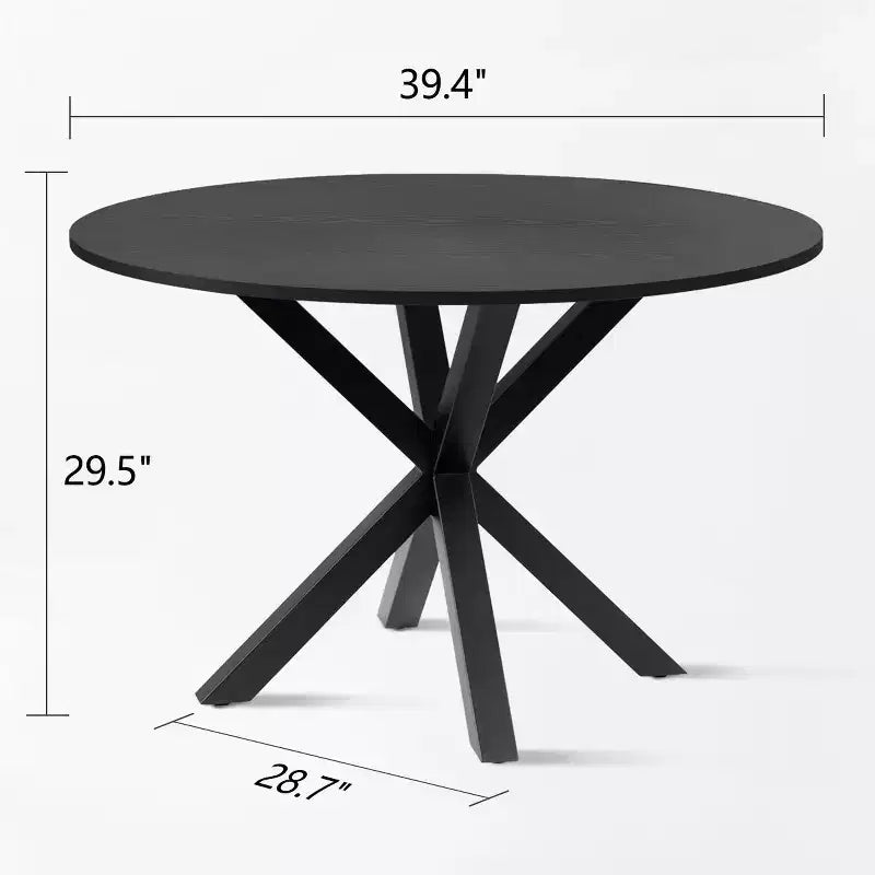 Modern Dining Table Set for 4, Space-Saving Pedestal Table with Boucle Upholstered Chairs, Mesh Rattan Backrest, Apartment Use-Panipeachy