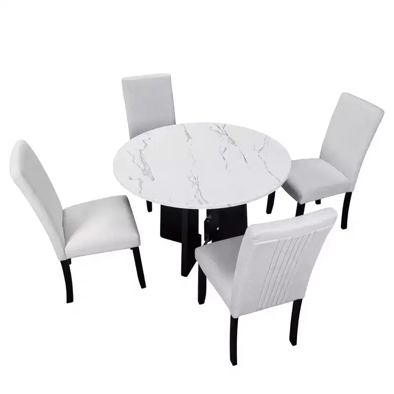 5-Piece Dining Table and Chairs Set with 43-Inch Table, for Dining Room, Kitchen, and Living Room