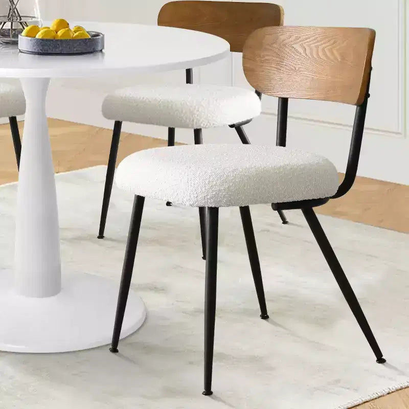 5-Piece Round Dining Table Set for 4, Modern Kitchen Table and Chairs, Small Space Dining Room Furniture, Wood & Metal Frame - Panipeachy