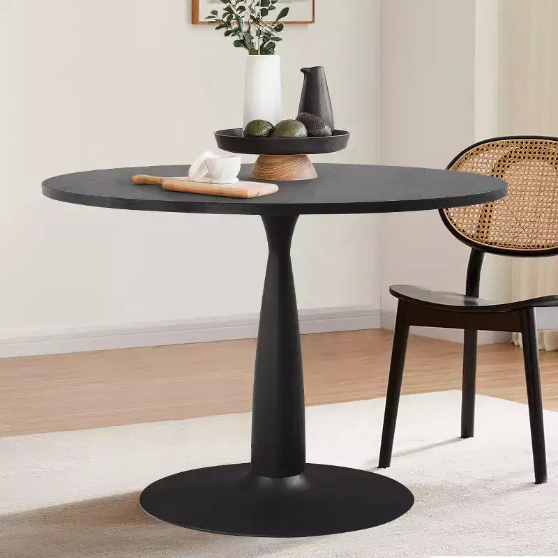5-Piece Round Dining Table Set for 4, Modern Kitchen Table and Chairs, Small Space Dining Room Furniture, Wood & Metal Frame - Panipeachy