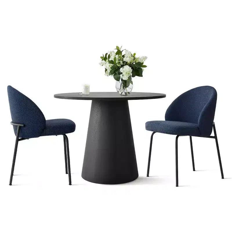 5-Piece Round Dining Table Set, 35 Pedestal Table and Upholstered Accent Chairs for Kitchen or Small Dining Room-Panipeachy