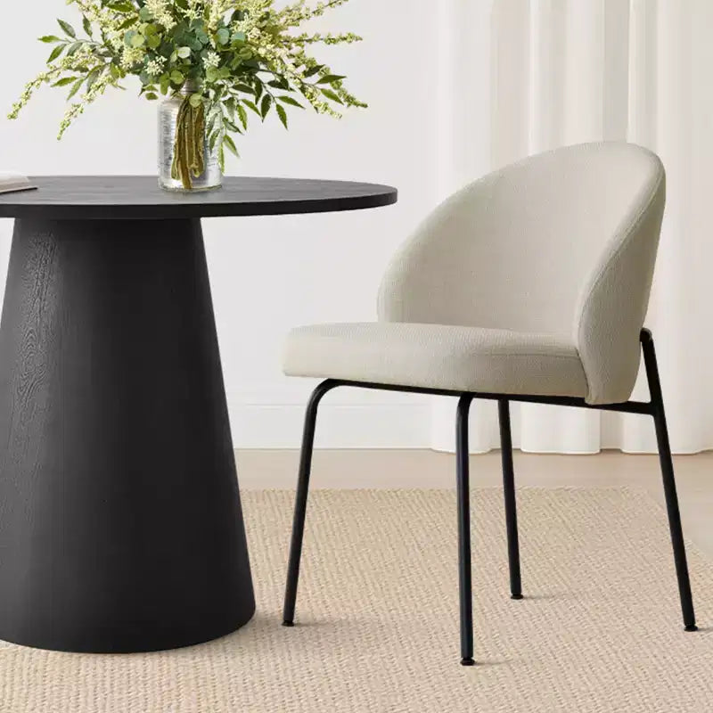 5-Piece Round Dining Table Set, 35 Pedestal Table and Upholstered Accent Chairs for Kitchen or Small Dining Room-Panipeachy