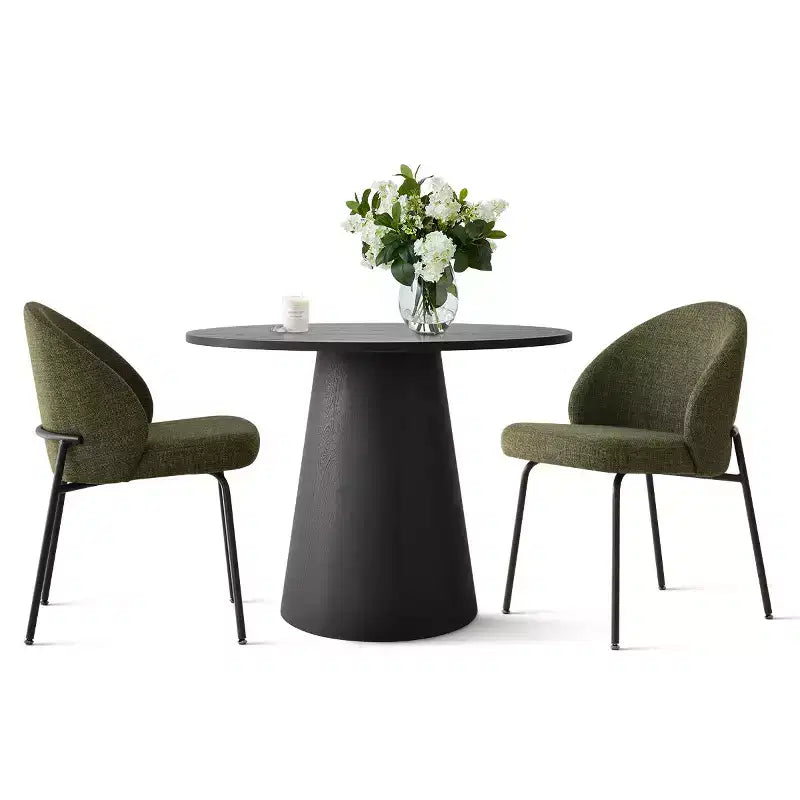 5-Piece Round Dining Table Set, 35 Pedestal Table and Upholstered Accent Chairs for Kitchen or Small Dining Room-Panipeachy