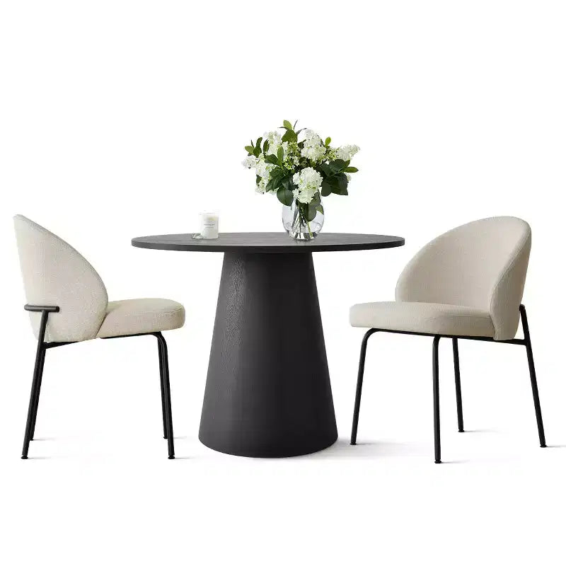 5-Piece Round Dining Table Set, 35 Pedestal Table and Upholstered Accent Chairs for Kitchen or Small Dining Room-Panipeachy