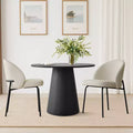 5-Piece Round Dining Table Set, 35 Pedestal Table and Upholstered Accent Chairs for Kitchen or Small Dining Room-Panipeachy