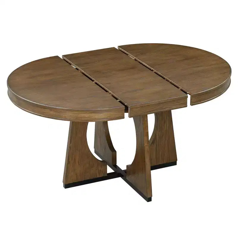 GDFStudio Dana Round 5 Piece Dining Set with Extendable Table and Upholstered Chair