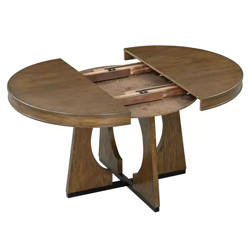 GDFStudio Dana Round 5 Piece Dining Set with Extendable Table and Upholstered Chair