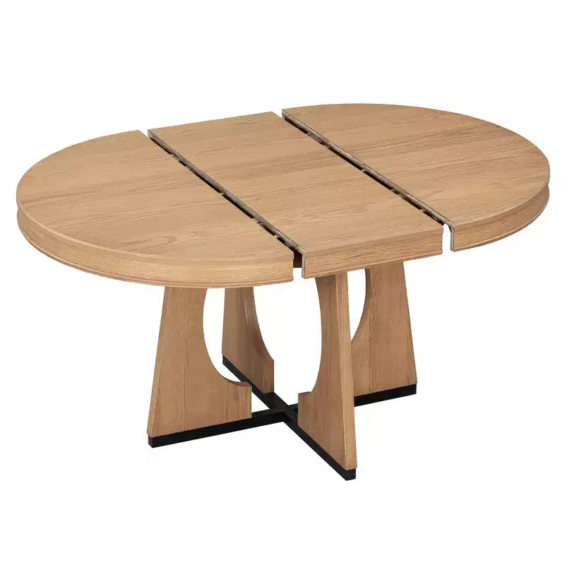 GDFStudio Dana Round 5 Piece Dining Set with Extendable Table and Upholstered Chair