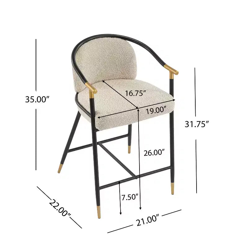 Christopher Knight Home Kun 3 Piece Contemporary Boucle Upholstered Counter Stools with Fluted Long Table