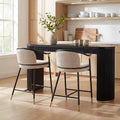 Christopher Knight Home Kun 3 Piece Contemporary Boucle Upholstered Counter Stools with Fluted Long Table