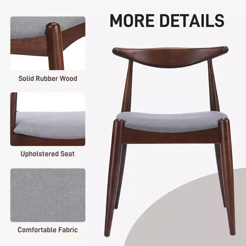 Minimalist Wood Dining Set for 4, 5 Pieces Rectangular Small Space Table Set with 4 Upholstered Chairs for Kitchen