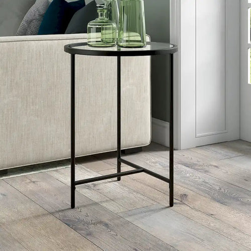 Table d'appoint ronde 18" avec plateau en verre