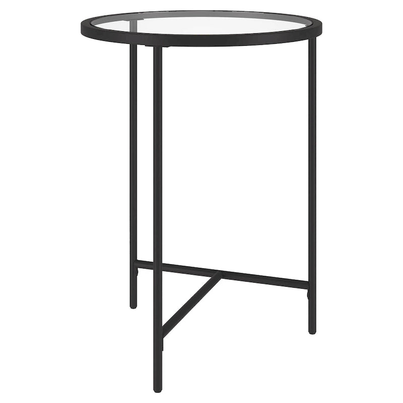 Table d'appoint ronde 18" avec plateau en verre